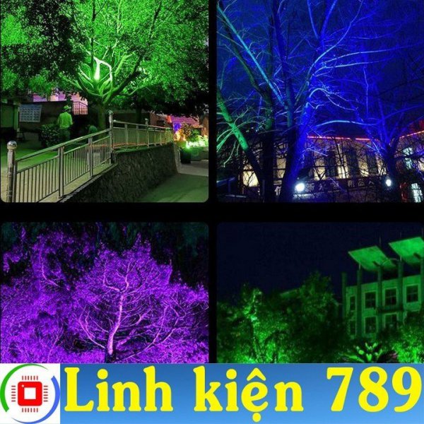 Đèn pha LED RGB 220V 100W có điều khiển từ xa chống nước IP66